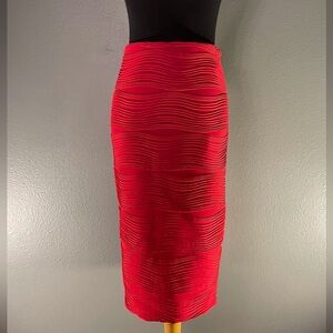 Brat Star Pencil Red Wavy Stretch Skirt Or Dress